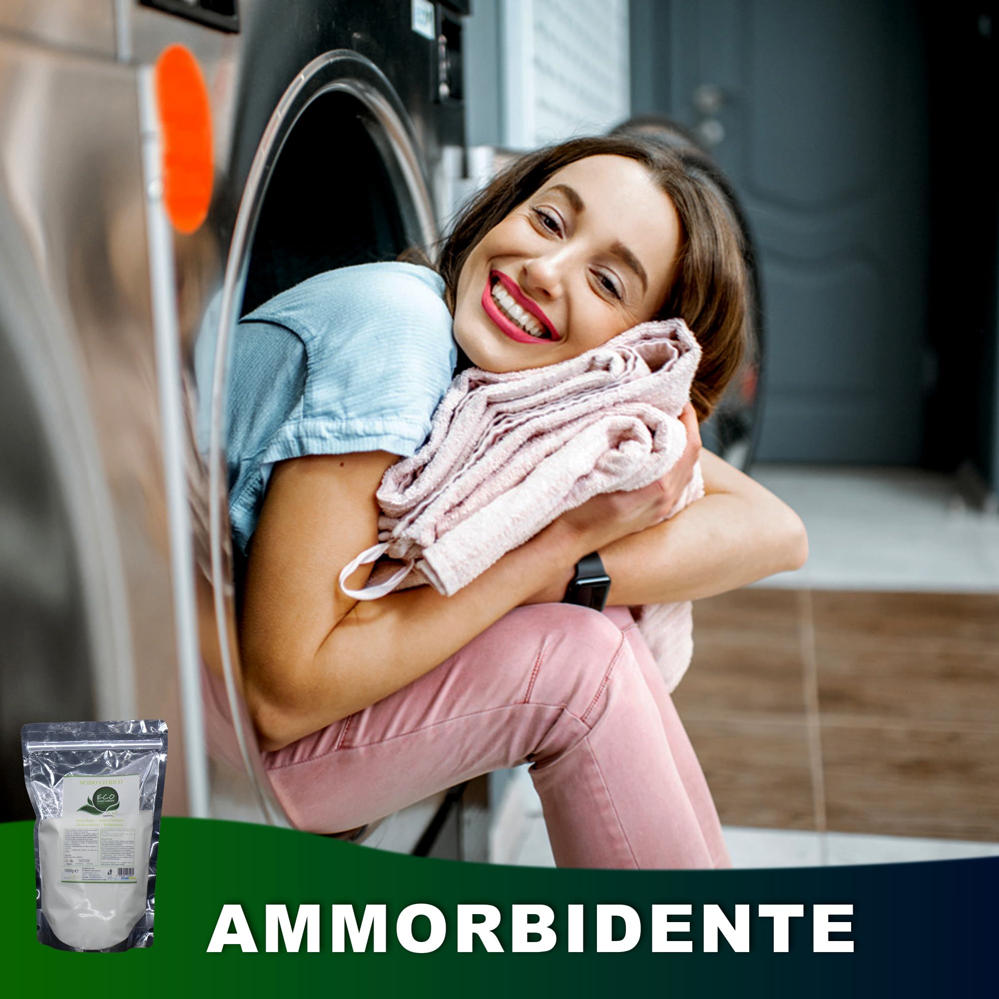 Acido Citrico 500 grammi per lavatrice per pulizia - Cura lavastoviglie decalcificante naturale - con campione gratuito di detersivo multiuso