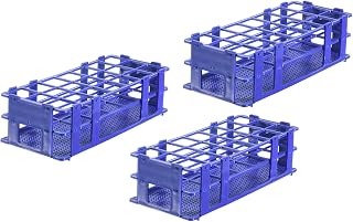 MECCANIXITY PP Plastic Test Tube Rack Holder 21 Holes 3 Layers Lab Detachable Tube Holder Blue for 30mm Test Tubes, Pack of 3