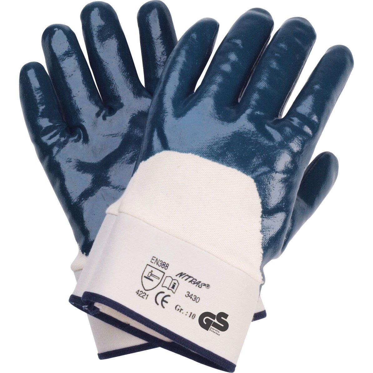 Nitras 3430 - Guantes de nitrilo (144 pares, talla 10), color azul