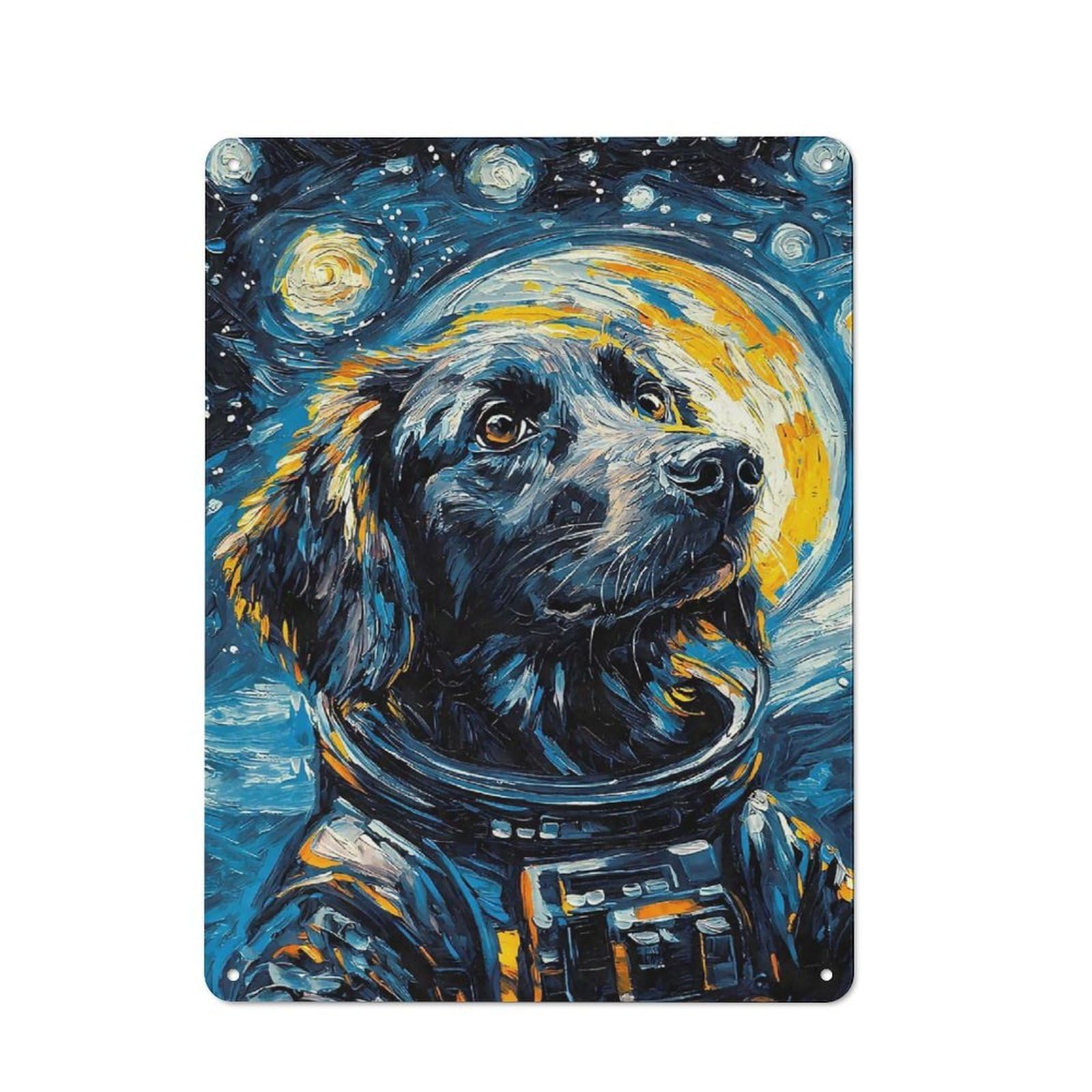 Everyday Vintage Metal Sign 40x30cm Featuring Retriever Astronaut, Room Wall Plaque for Home, Shop, Pub Or Studio Wall