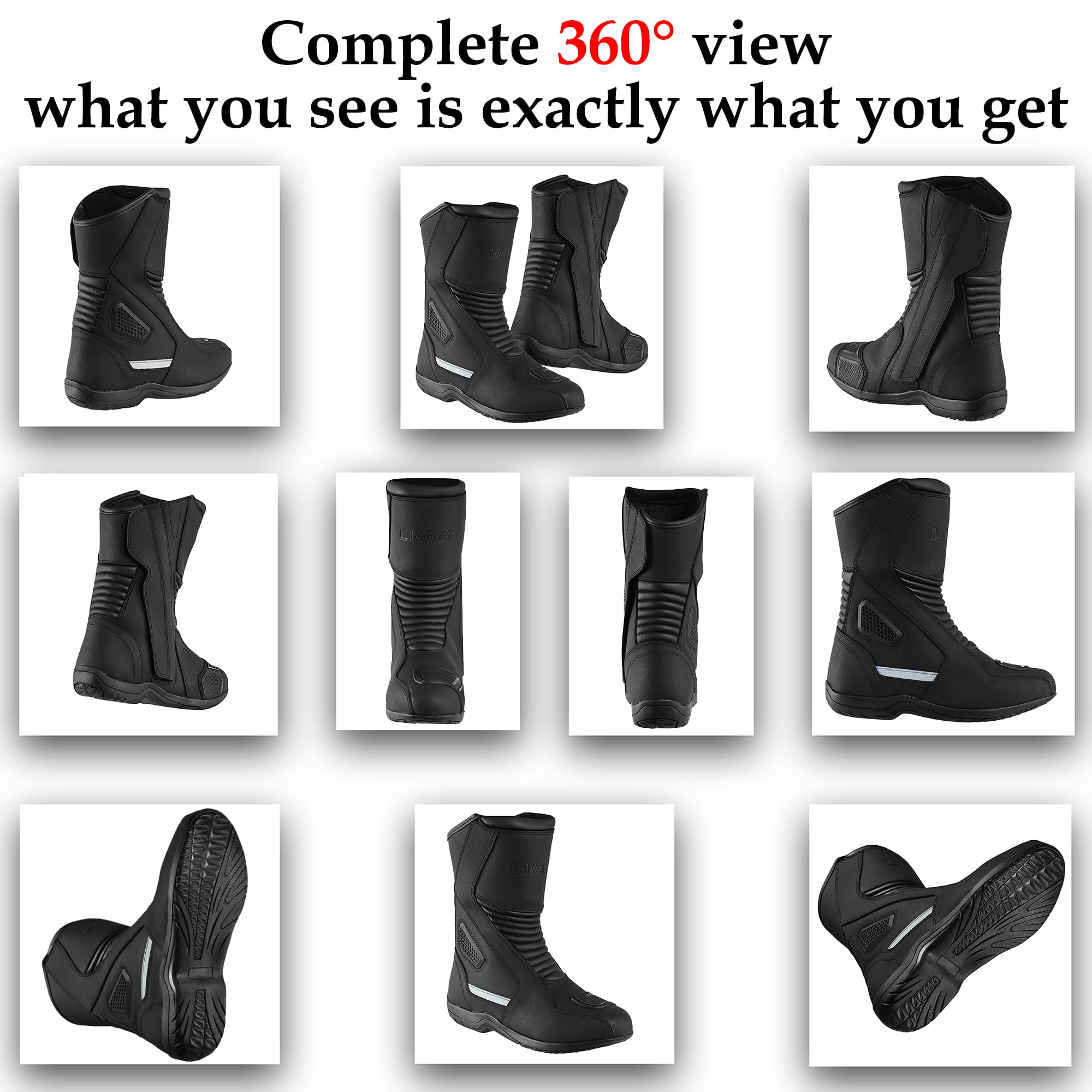 Botas de motocicleta de piel auténtica para hombre, aprobadas por la CE, impermeables, suela de goma antideslizante, protección reforzada