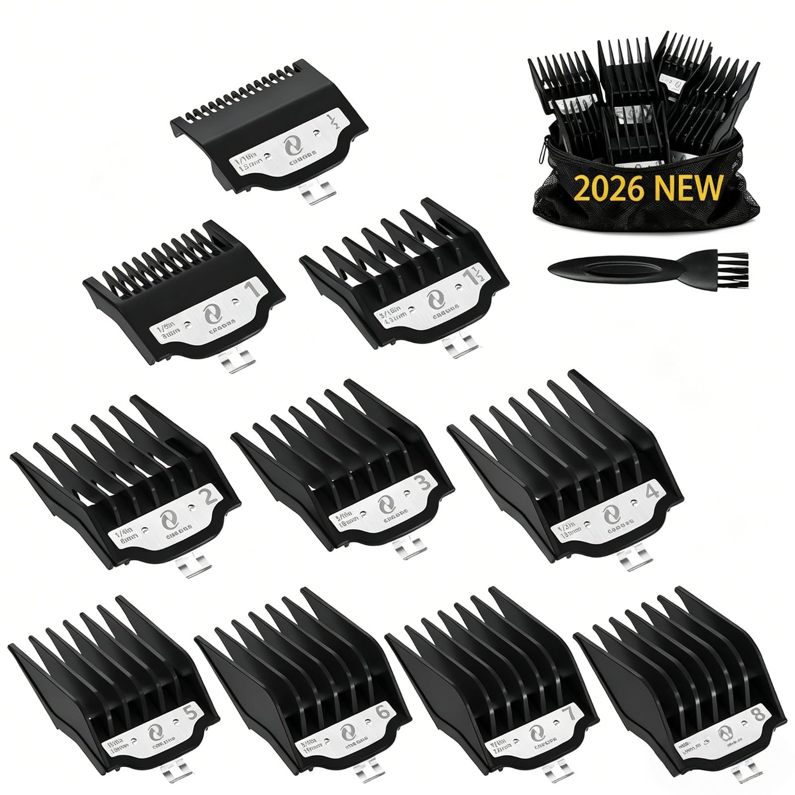 CR8GR8 Clipper Guards Set, 10 Professional Cutting Guides (1/16" to 1") Compatible with Most Wahl Clippers, Replacement Guards for Wahl Hair Clippers-image-35