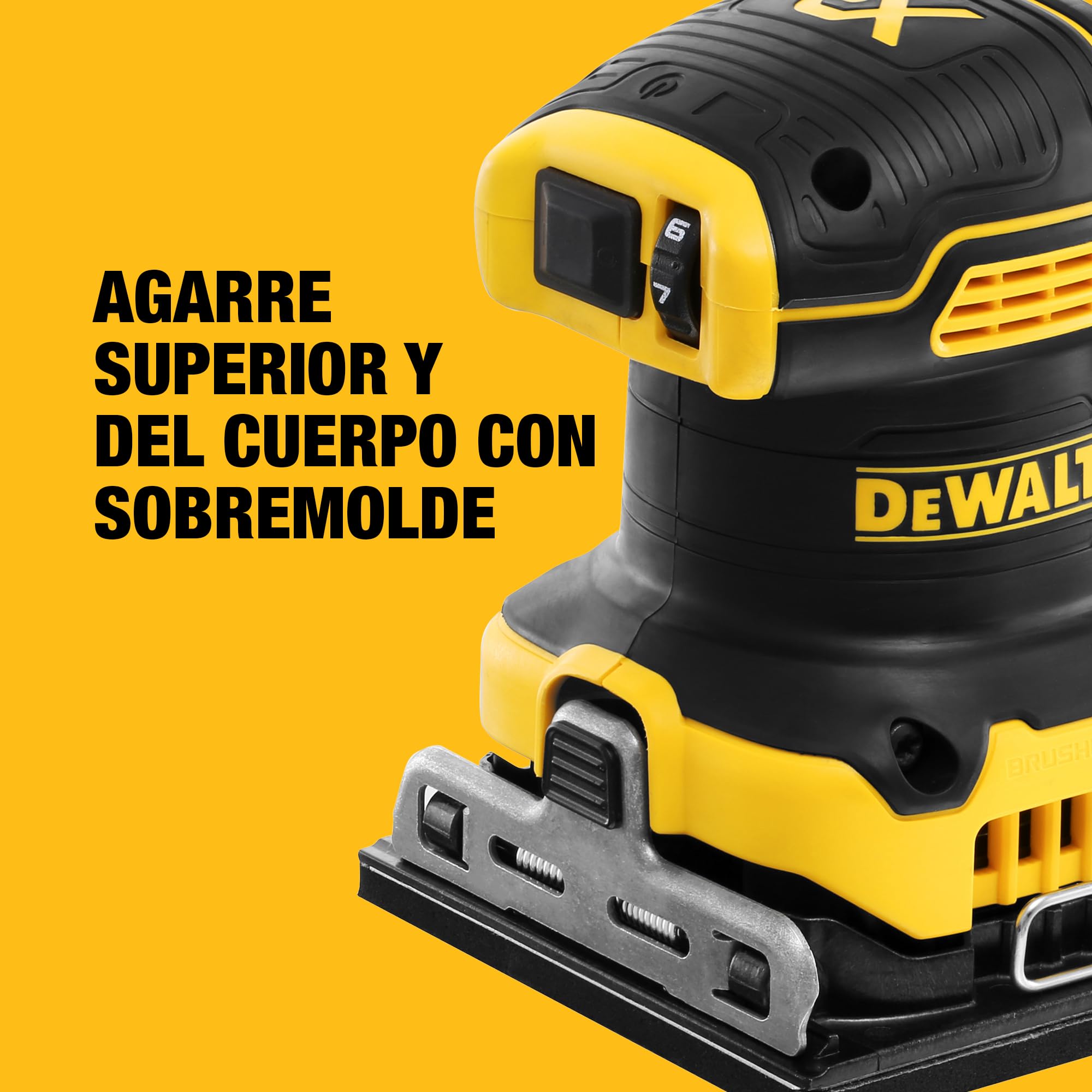 DEWALT Lijadora de 1/4 de hoja XR Motor Brushless 18V en Maletin TSTAK, DCW200NT-X