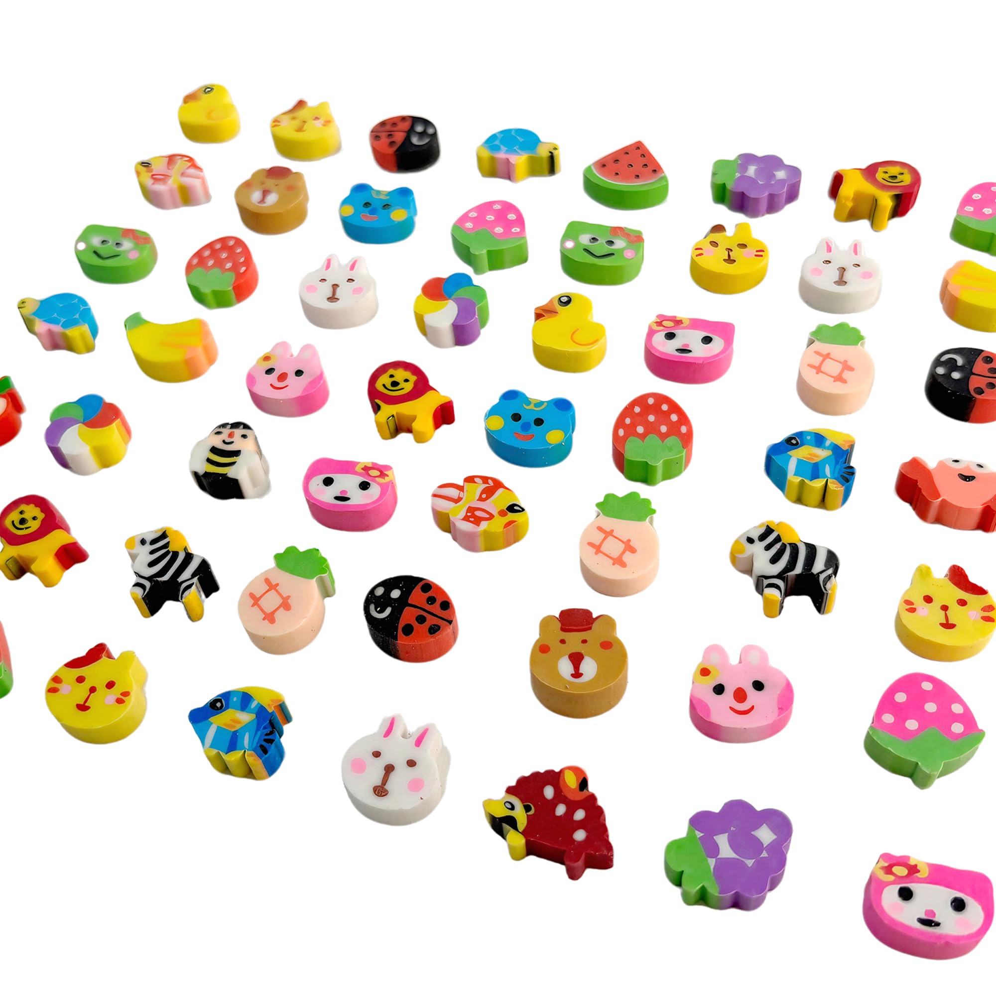 400PCS Cute Erasers for Kids Bulk,Fun Erasers for Classroom Back to School Party Gift (Fruit & Animal, Mini)