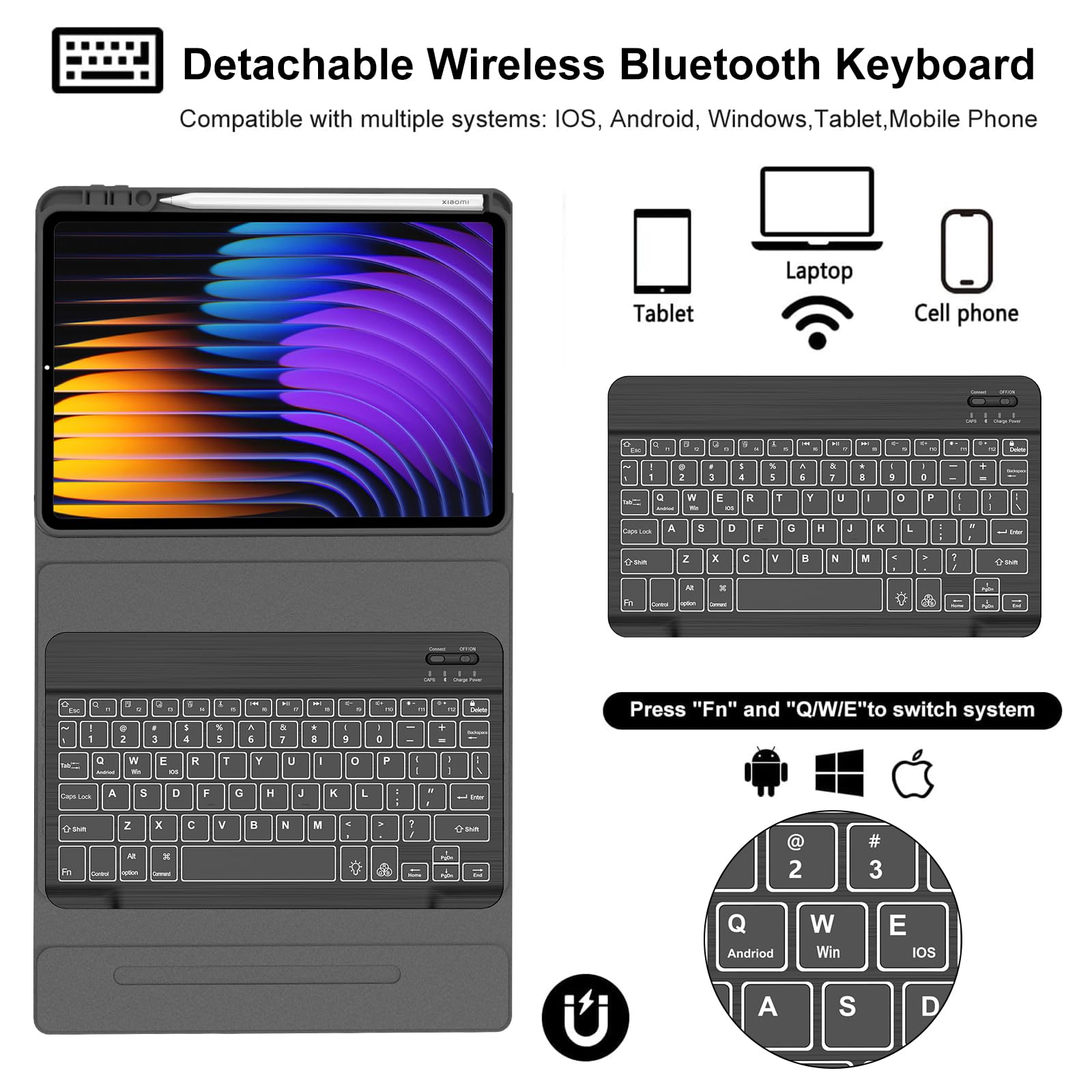Amazon.com: Keyboard Case for Xiaomi Pad 7/ Pad 7 Pro 11.2 Inch, 7