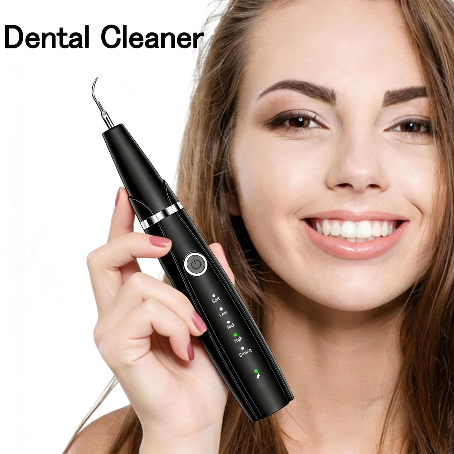 Ujhosld Sonic - Limpiador dental con luz LED, herramienta de limpieza de dientes de 5 modos, 3 cabezales reemplazables para el hogar y viajes, IPX6 impermeable