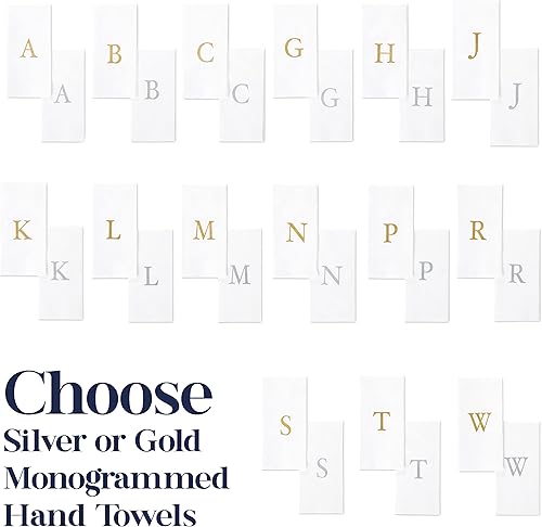 Vista 2 de AMERICAN HOMESTEAD - Toallas de mano desechables – Servilletas plateadas con monograma – Toallas de papel de baño similares al lino para invitados