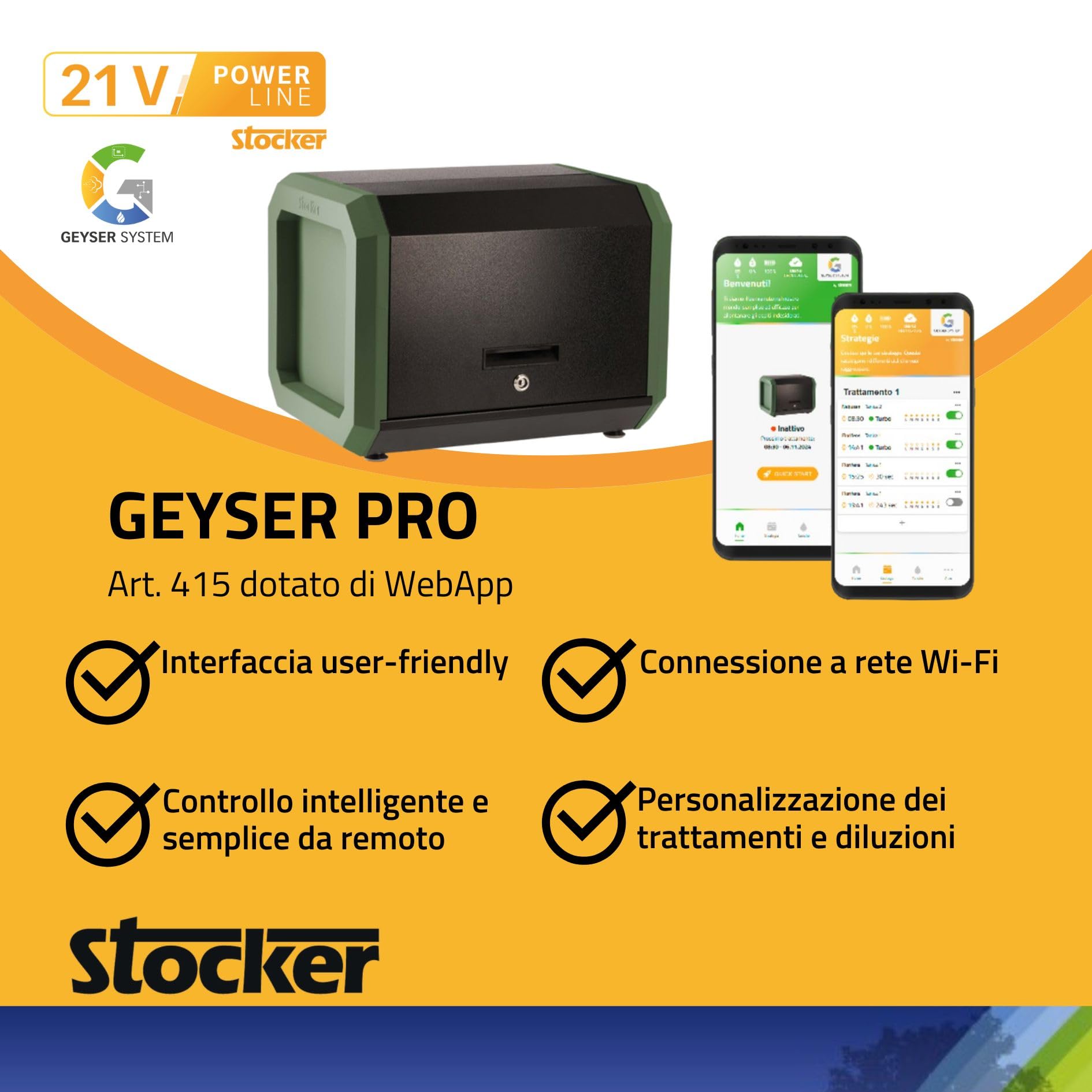 STOCKER - Geyser PRO rozpylacz na komary do ogrodu - zasięg 240 m / 3600 m² - pilot zdalnego sterowania Wi-Fi, łatwa instalacja