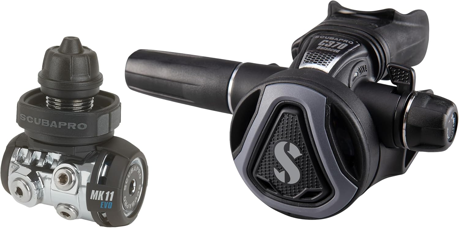 SCUBAPRO MK11 EVO DIN 300/C370 Dive Regulator System for Scuba Diving, DIN, Black/Graphite