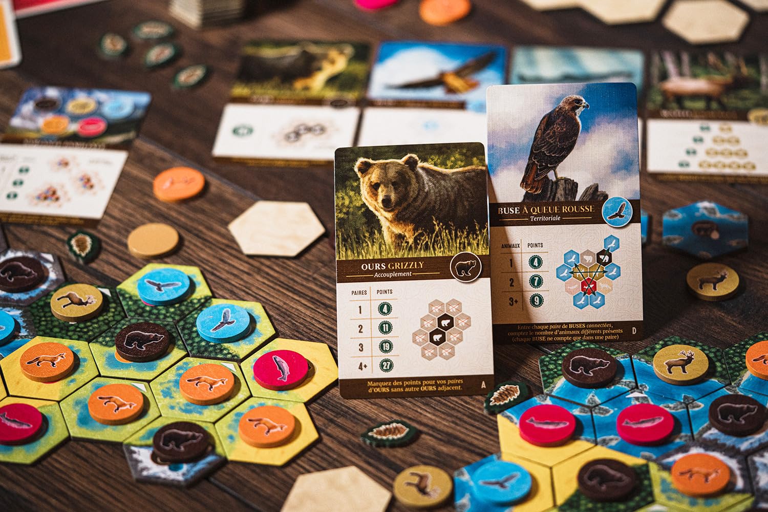 Lucky Duck Games - Cascadia, französische Version, Brettspiel, Brettspiel, ab 10 Jahren, 1 bis 4 Spieler, 30-45 Minuten