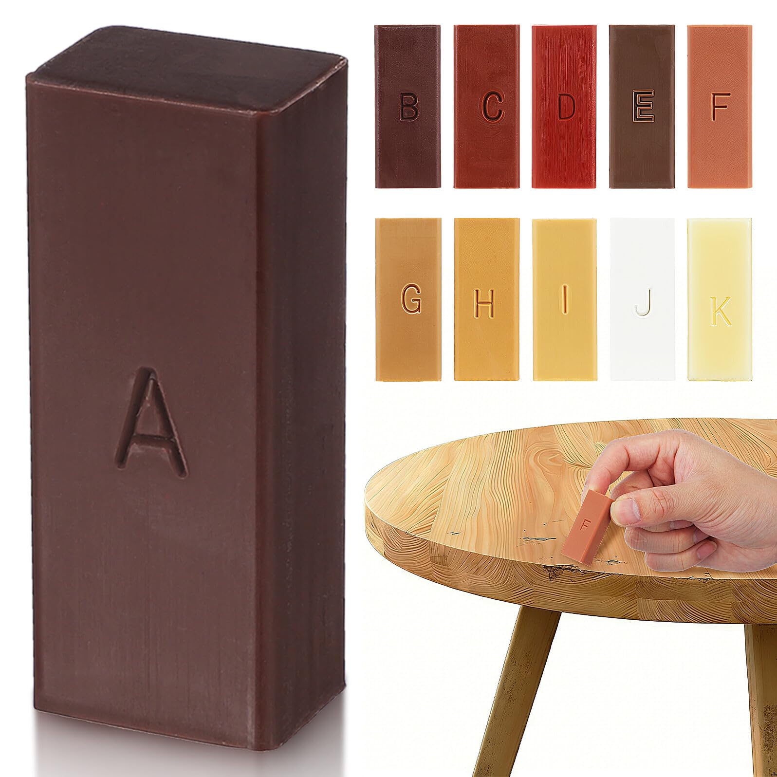 11 Pezzi Kit Riparazione Pavimento Laminato per Graffi Cera