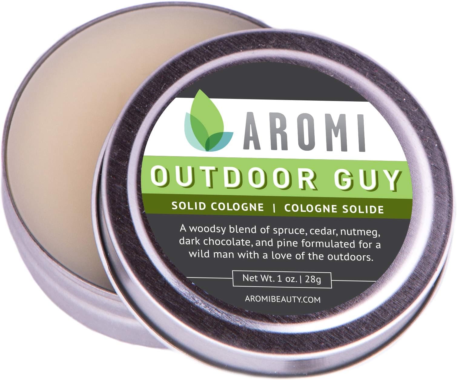 Aromi Solid Cologne for Men | Woodsy, Earthy Fragrance, Pine, Spruce, and Cedar Scent, Vegan, Travel, Wax, Father's Day Gift, Portable (Outdoor Guy)