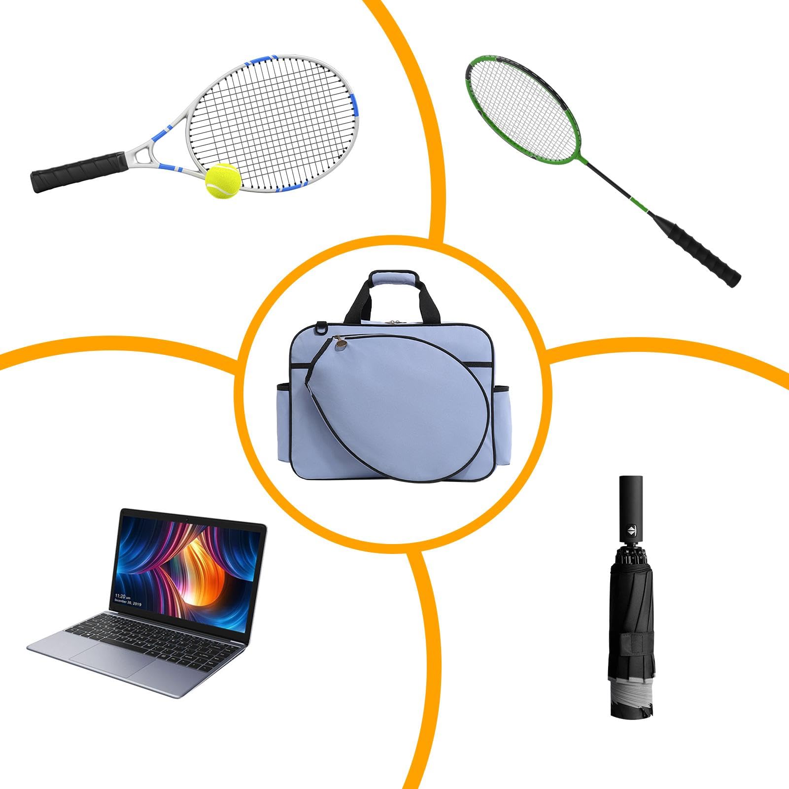 Borsa per racchette da tennis, Borsa da tennis - Borsa a tracolla per racchetta - Zaino da tennis impermeabile, borsa a tracolla per racchetta da tennis per racchetta da tennis per racchetta da badmin