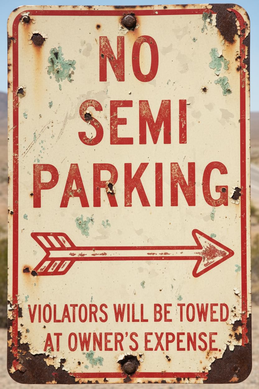 Wall Decor No Semi Parking Sign Violators Towed At Owner's Expense. Made In Usa. 8x12Inch Metal Vintage Signs Aluminum Plates Printed