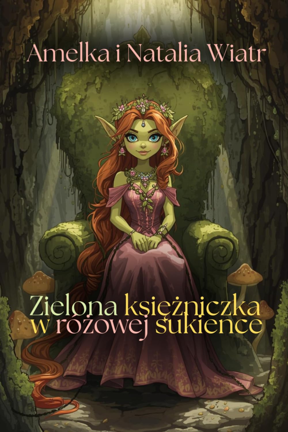Zielona księżniczka w różowej sukience