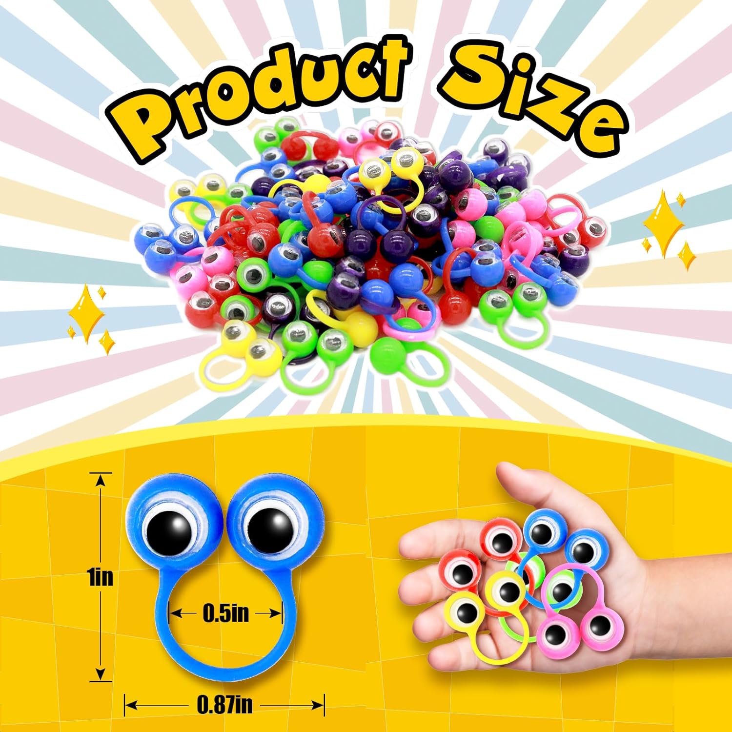 120 PCS Party favors in the nature of small toys Eye Finger Puppets Toys Set Mini Eye Finger Puppets and Classroom Rewards for Kids.