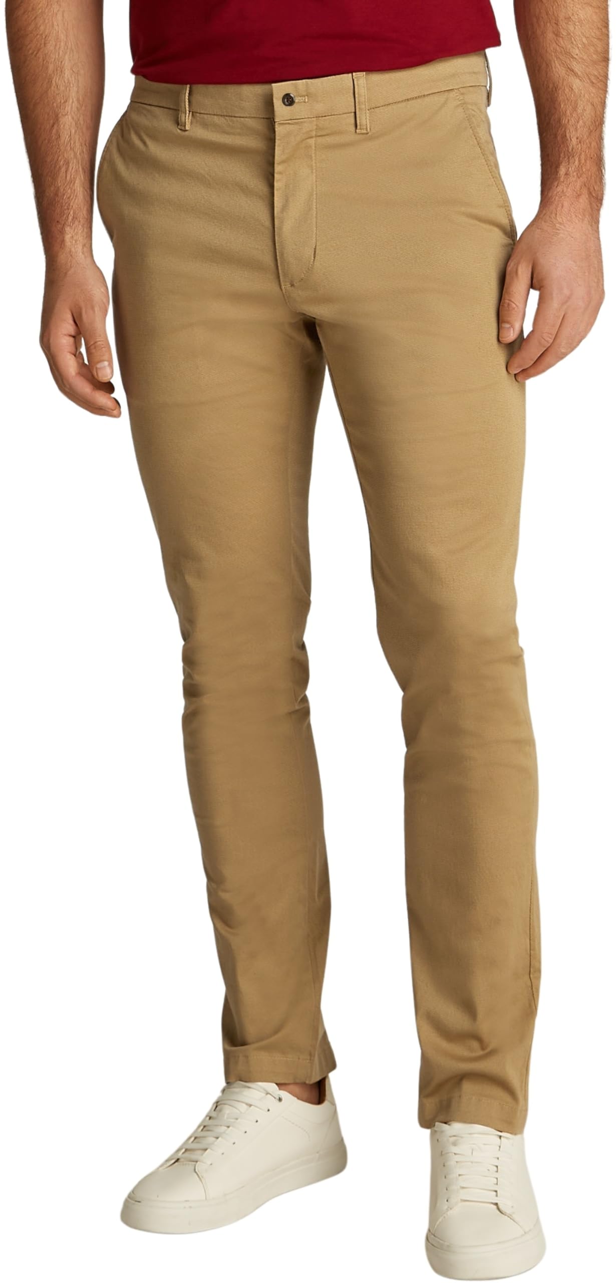 Tommy Hilfiger Men's Bleecker Printed Structure Slim Fit Chinos, Green (Classic Khaki), 38W/36L