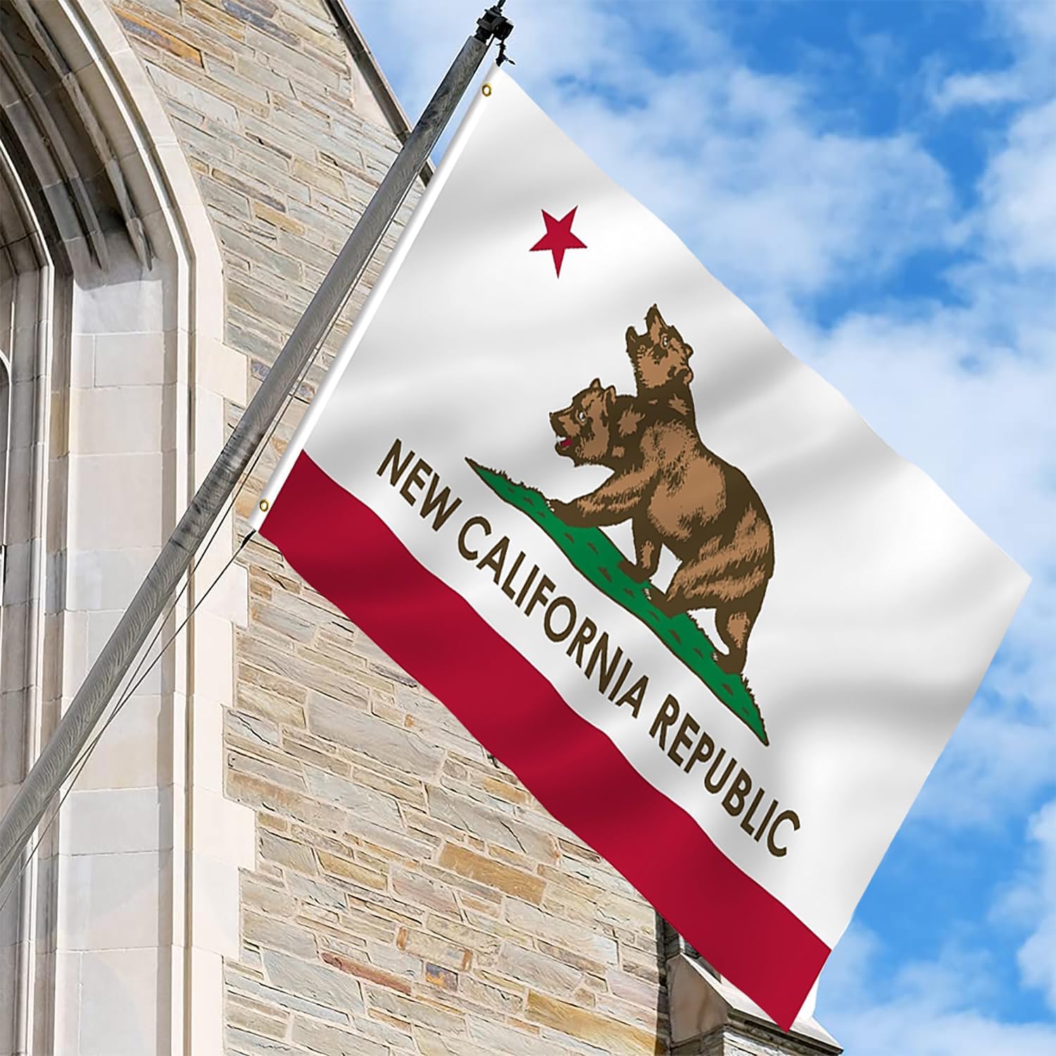 New California Republic Flag Banner 3 x 5 ft with Brass Grommets - Image 4