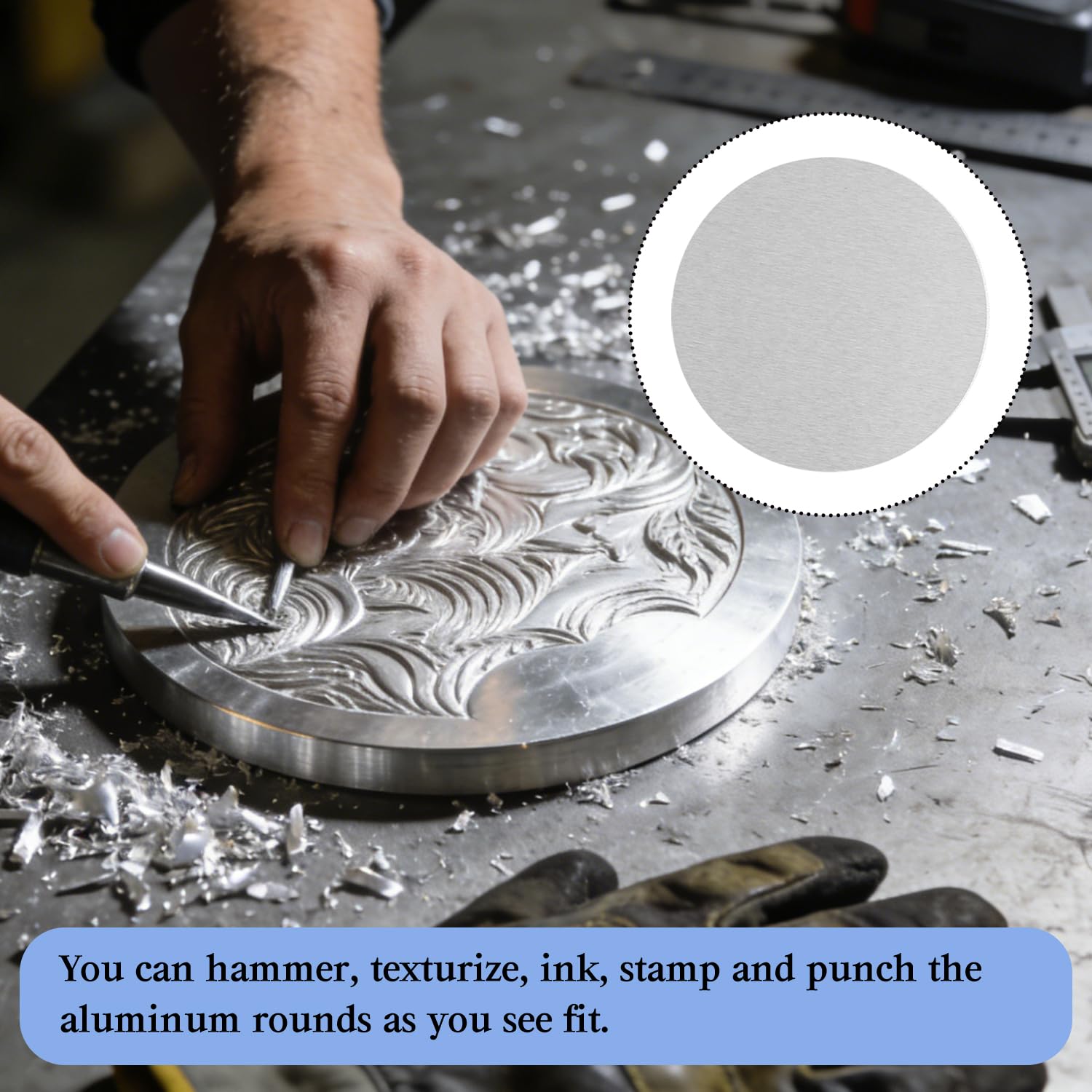 6061 Aluminum Discs - 4 Pack, 6 Inch Round -5