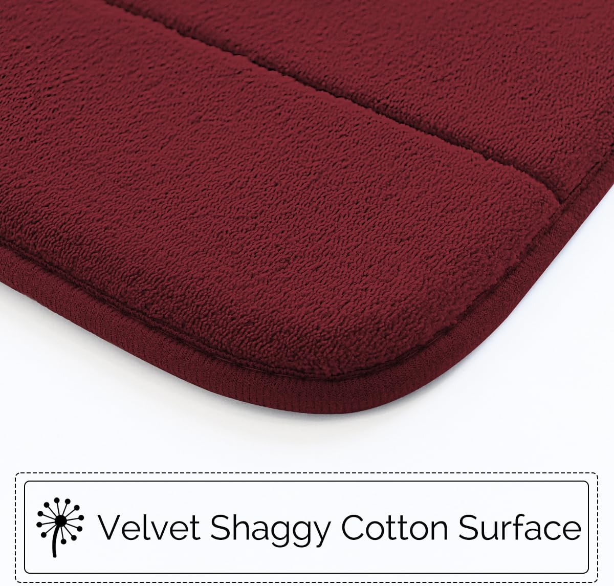 Bathroom Rugs 3 Piece Memory Foam Bath Rugs Set of 3 Non-Slip Water Absourb Bath Mats Shower Mat Soft Rugs on Bathroom,Bedroom,Living Room,Dog Mat,Christmas Decoration,Burgundy Red - Image 3