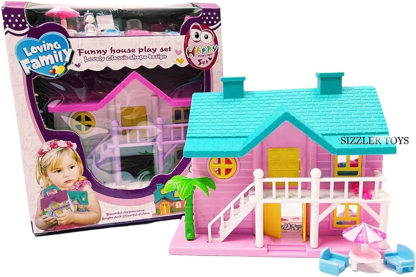ASTAG Mini Funny Doll House with Furniture Play Set Toy for Girls/Age 3+ Year (18 pcs)