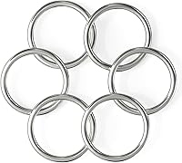 BEYOURD 2 Inch Stainless Steel O Rings - Heavy Duty Solid Welded Metal Round Loops for Dog Collars, Macrame, Slings & Crafts (6 Pack)
