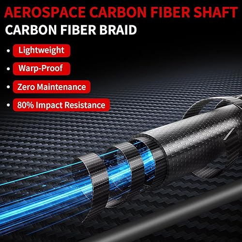 Miniatura 3 de AKLOT Taco de billar de fibra de carbono, 58 pulgadas, 19 onzas, barra de billar profesional de baja desviación, punta de 0.492 in, tope de arce