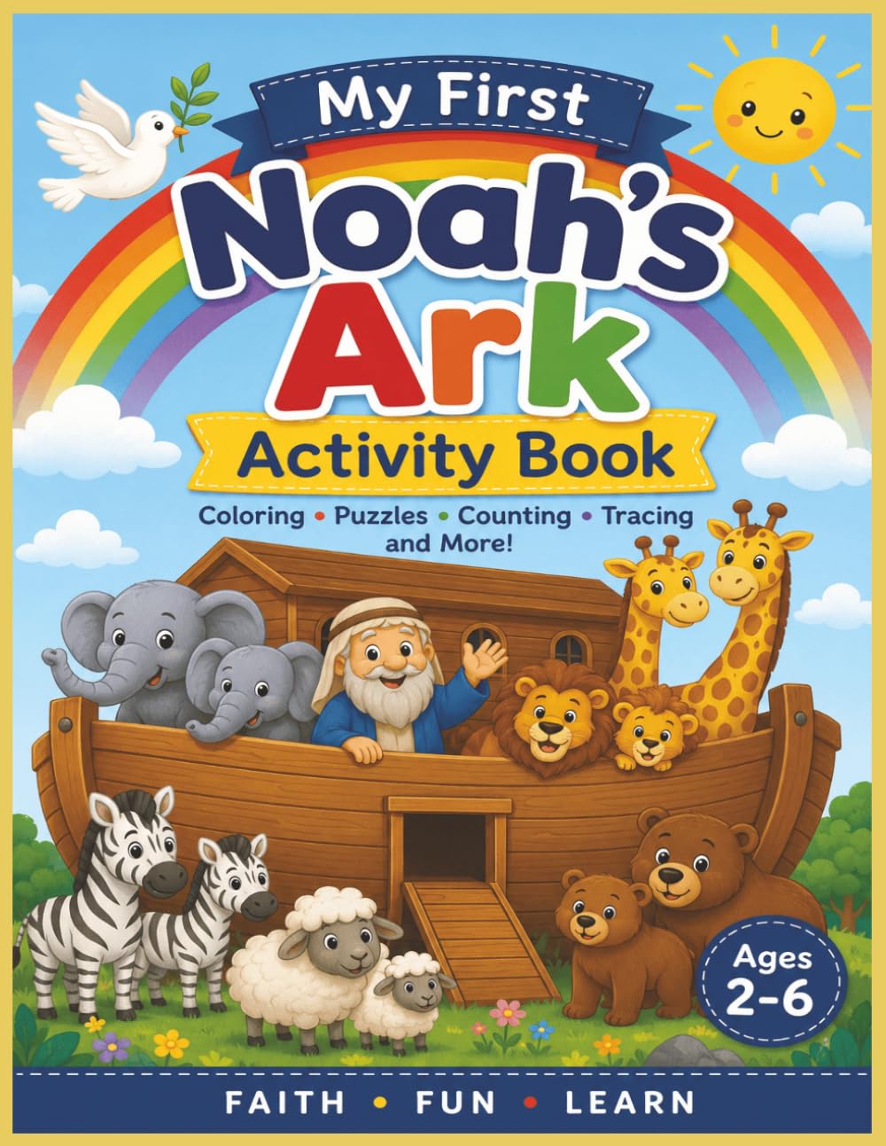 Noah'Ark Activity Book: Story, coloring, counting and tracing book