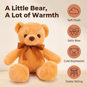 Brown Teddy Bear, 30cm Standing Plush Toy