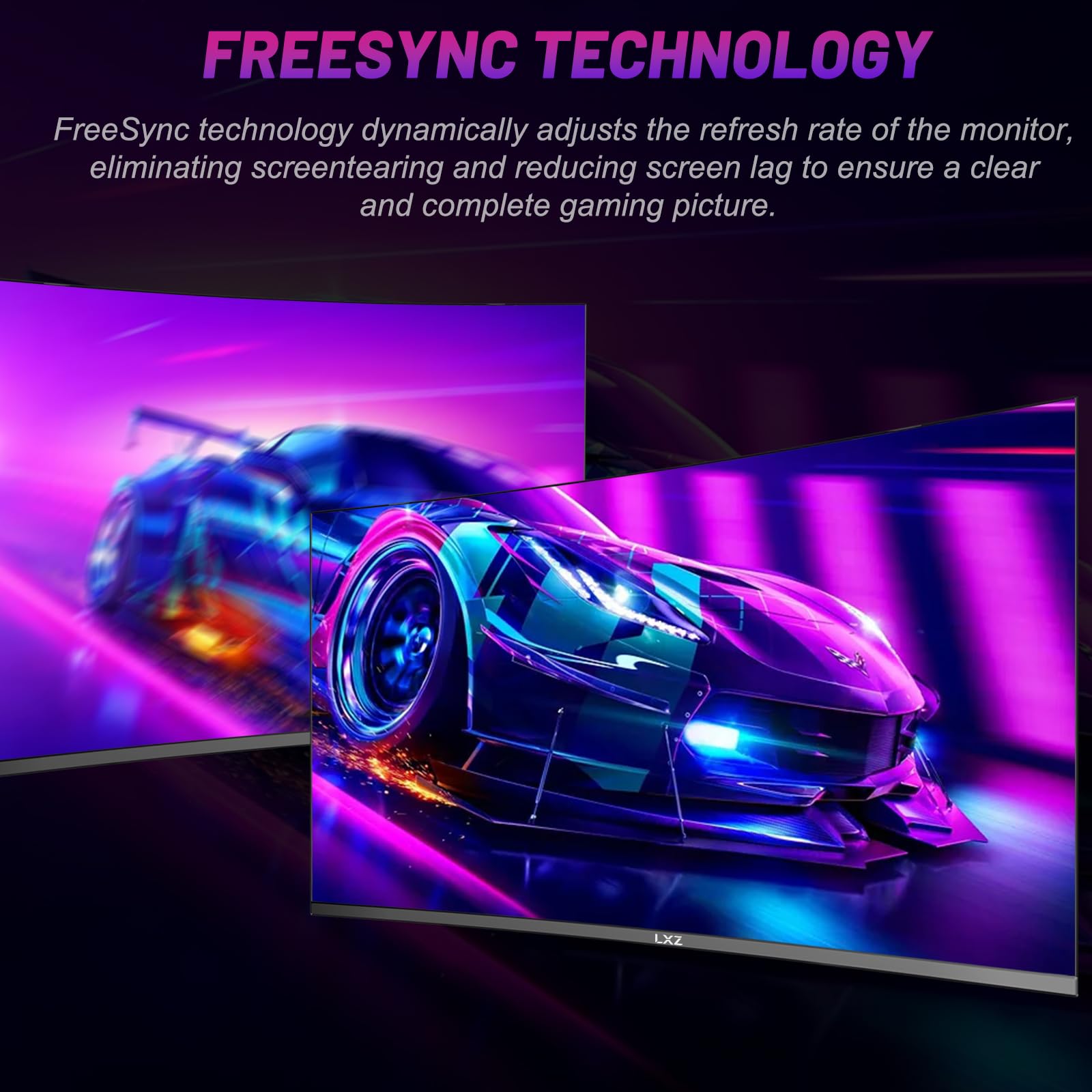 LXZ Curved Gaming Monitor 27 pollici PC Monitor 180Hz, Full HD 1080P Frameless 1800R Gaming Display con FreeSync e tecnologia Eye-Care, DP, porta HDMI - Nero