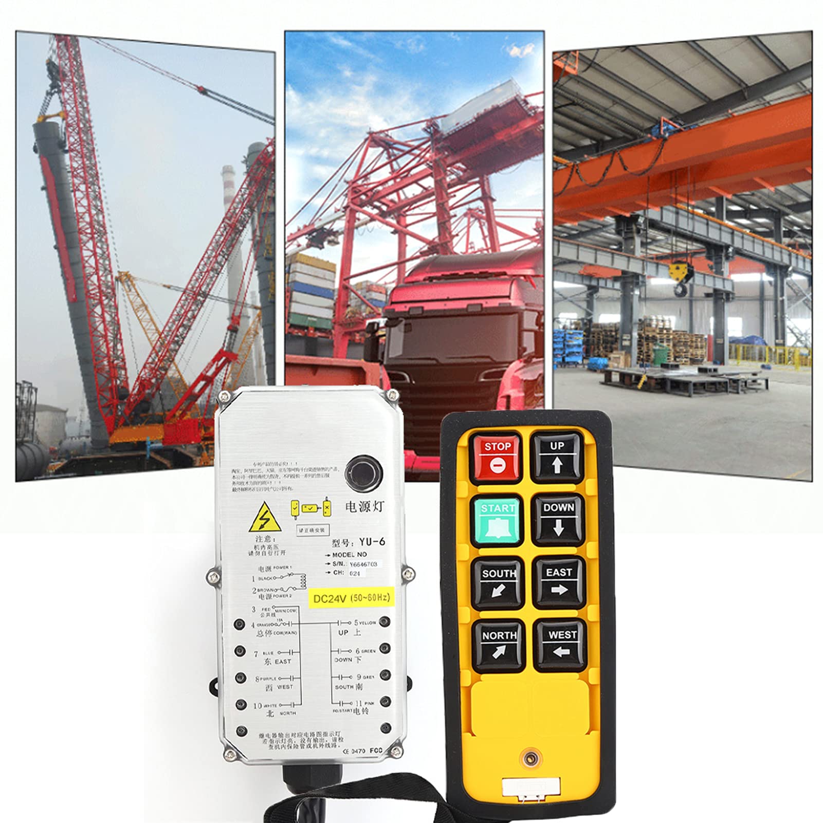 YU-6 Télécommande Industrielle 800 MHz – Pour Grue, Convoyeur, Pompe à Béton – DC24V