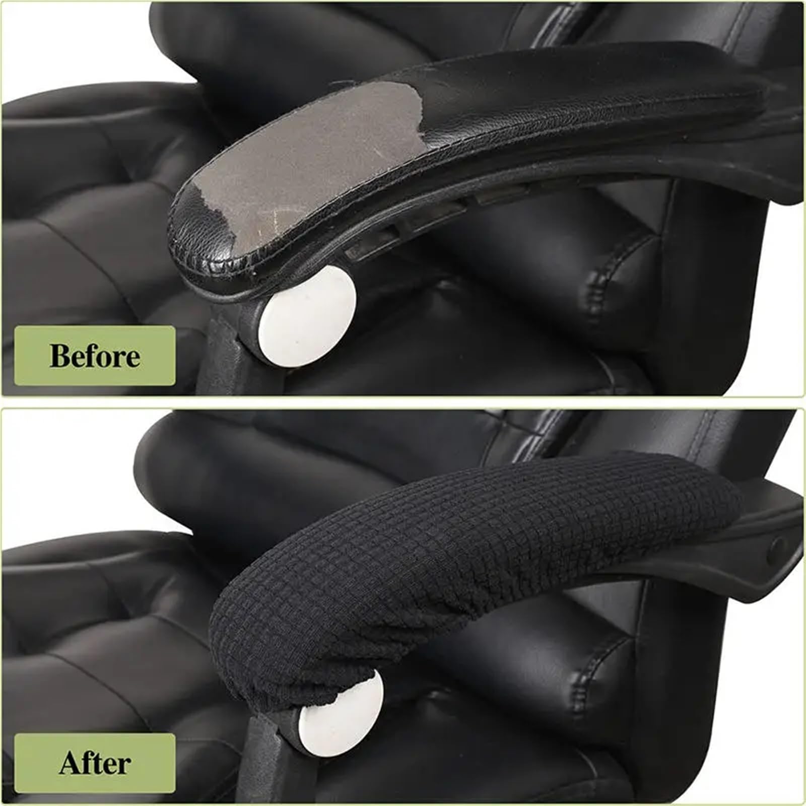 Funda elástica y extraíble para Silla de Oficina, 10 Pares de Fundas universales for reposabrazos Silla Oficina, Lavables, elásticas, Multicolores(Deep Gray)
