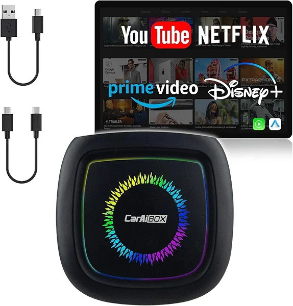 Magic Box 3.0 Pro – Qualcomm Snapdragon Multi-Core, Support Netflix/YouTube/Dinsey+/Prime Video/256G TF Card etc., Streaming Video Box with Wireless CarPlay & Android Auto Adapter