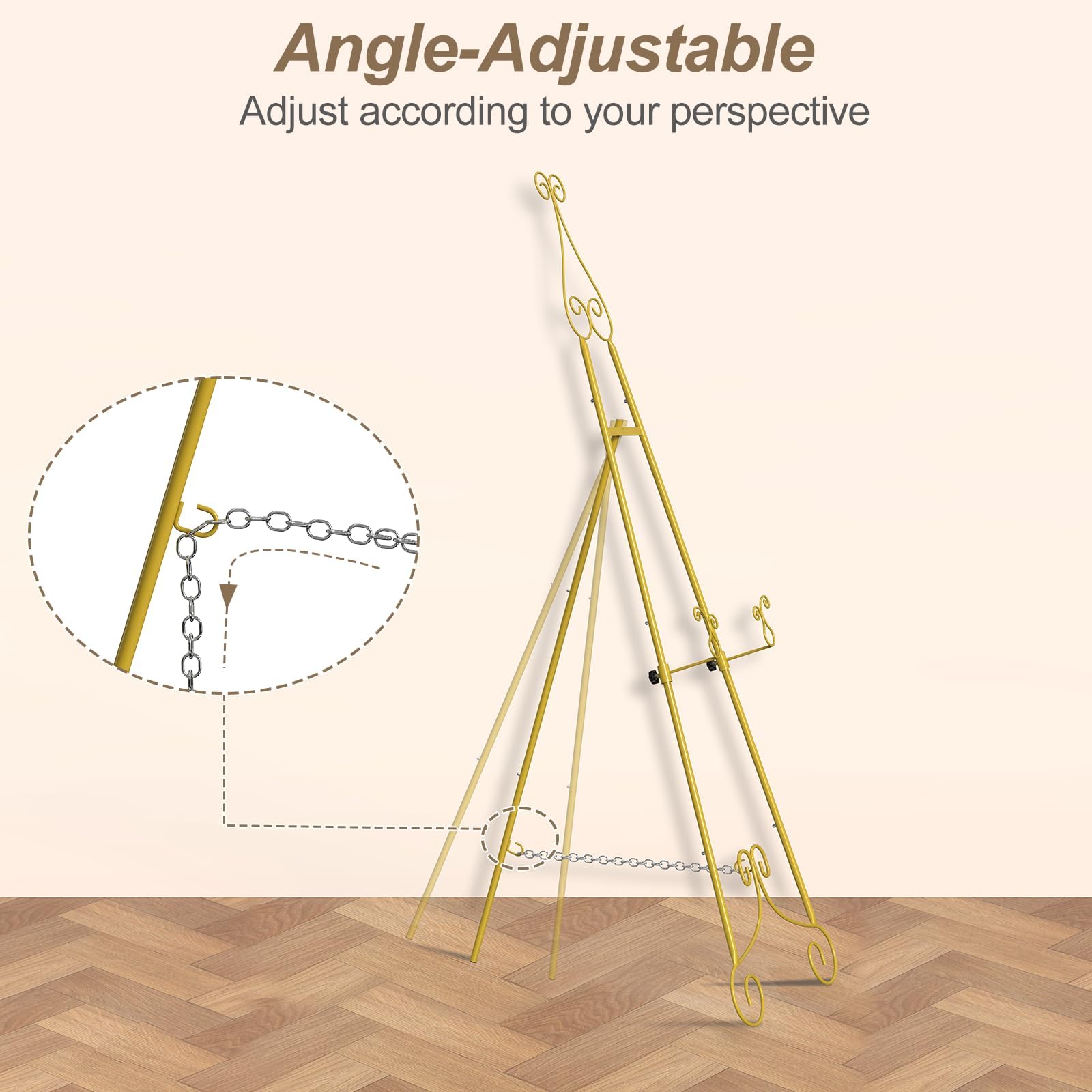 LIANTRAL Set di 2 cavalletti grandi in metallo per ingresso matrimonio segno di benvenuto supporto regolabile autoportante cornice specchio arte rack con catena supporto per pittura esposizione