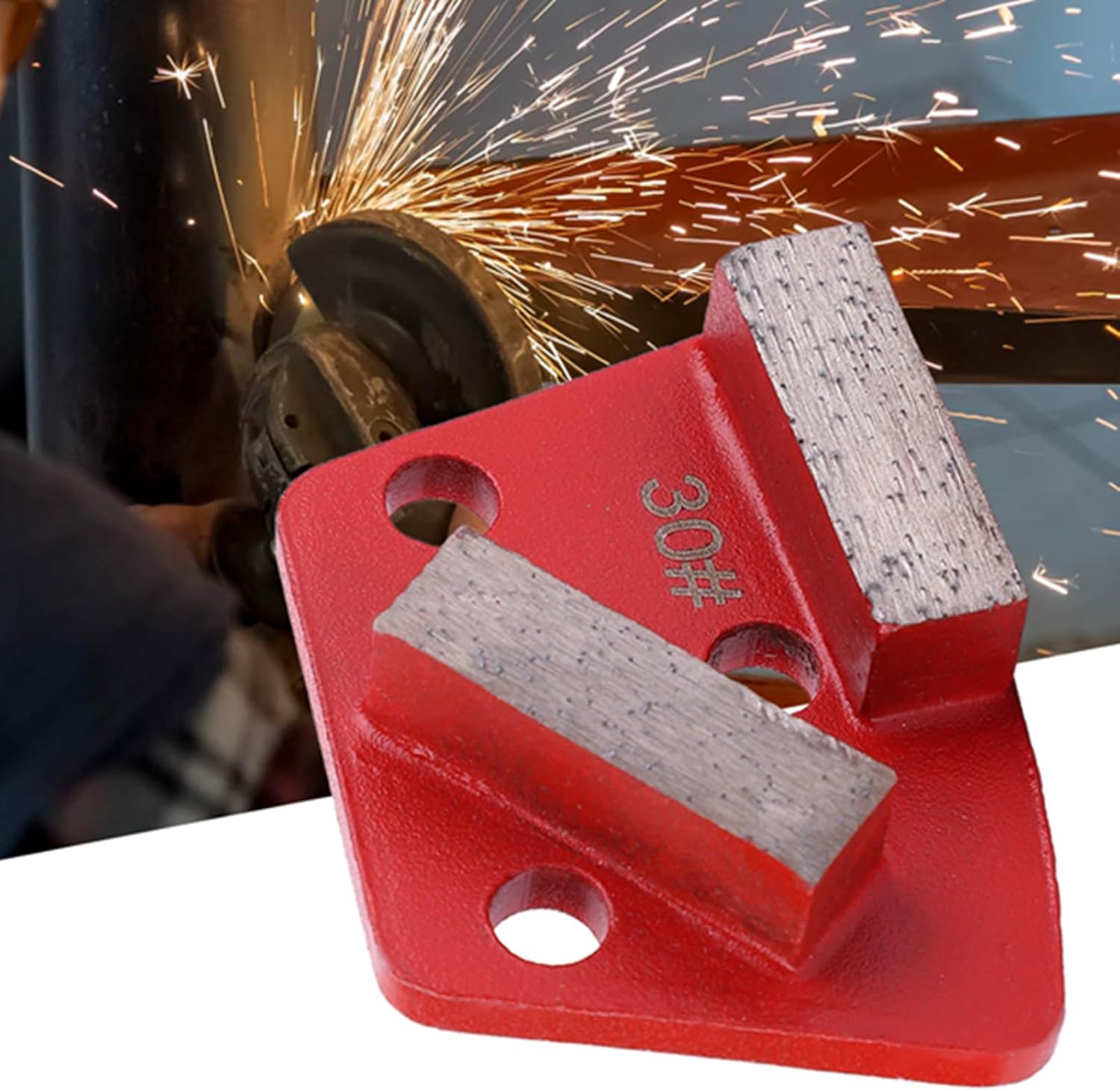 6PCS Set Trapezoid Diamond #30 Grit Floor Grinding Pad Disc Heavy Duty Metal Scraper For Superior Performance