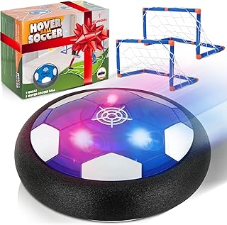 Hover Soccer Ball - Indoor Soccer Ball, Indoor Flying Toy Games (1 Floating Disk + 2 Goals) Boy Birthday Gifts, Indoor Silent Game | 3 in 1 Pack