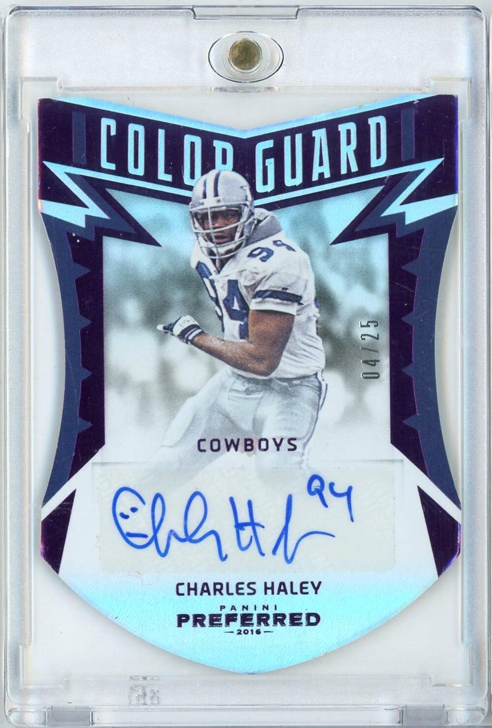 2016 Panini Preferred Football Color Guard Purple Charles Haley #222/25 Auto Football Card