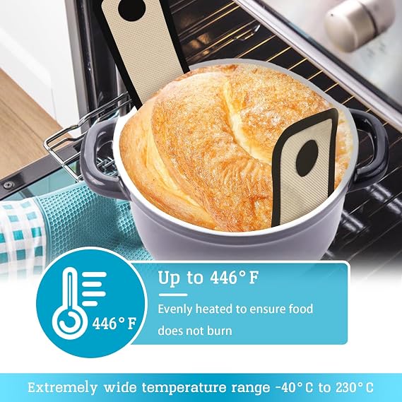 2PCS Bread Sling Set, Silicone Baking Mat for Dutch Oven Sourdough