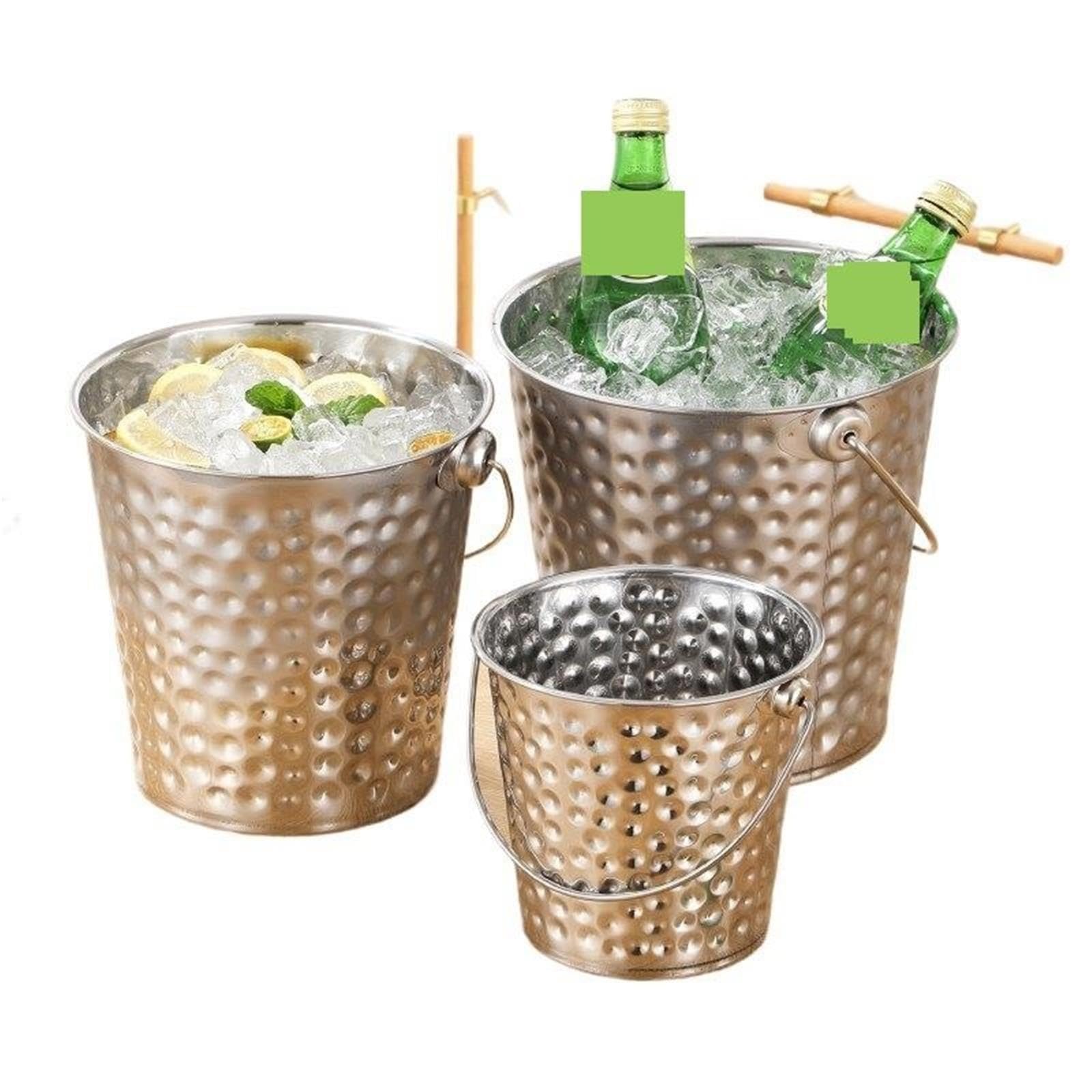 3 Cubos De Hielo Acero Inoxidable para Fiestas