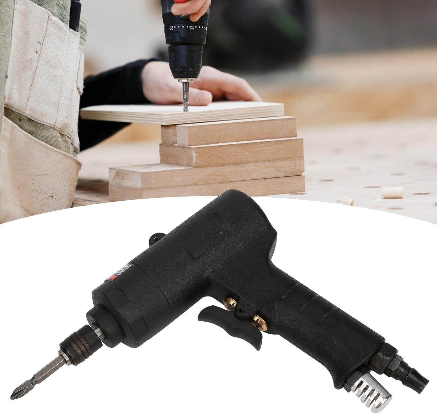 Pneumatic Air Screwdriver, Pneumatic Screwdriver, Adjustable Pneumatic Equipment Drilling Tool, 8H 1200rpm Pneumatic Screwdriver, Power Screwdrivers