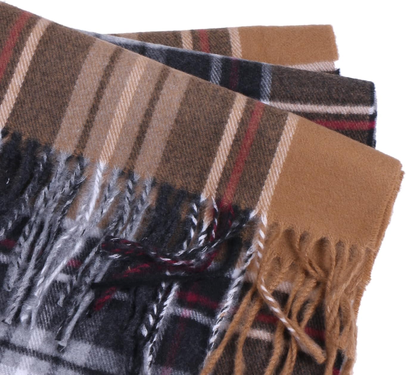 TZ Promise Herringbone Houndstooth Checked Pattern Cashmere Feel Classic Soft Luxurious Winter Scarf For Men Women - Image 3