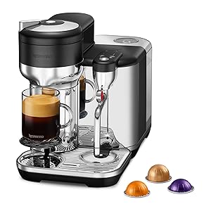 Nespresso Vertuo SVE850BTR4EBL1 Lattissima, sistema para recetas de café, cafetera para cápsulas Vertuo, 2,0 litros, por Sage, Black Truffle