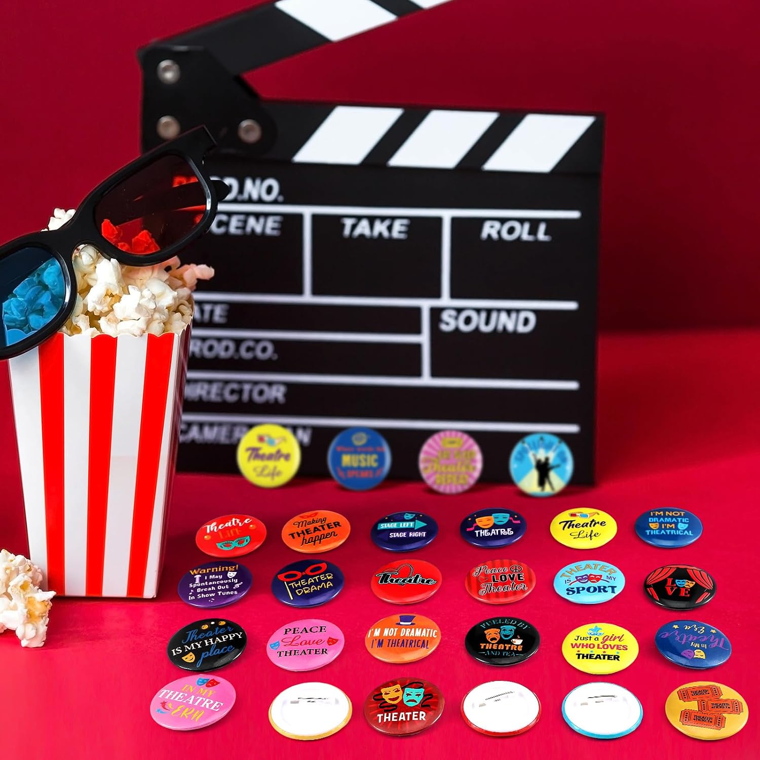 Landical 50 Pcs Funny Round Button Pins Unique Graphic Badges, Cute Cartoon Decorative Brooch Pins for Backpacks, Hats Jackets Clothing DIY Craft Gift Favors
