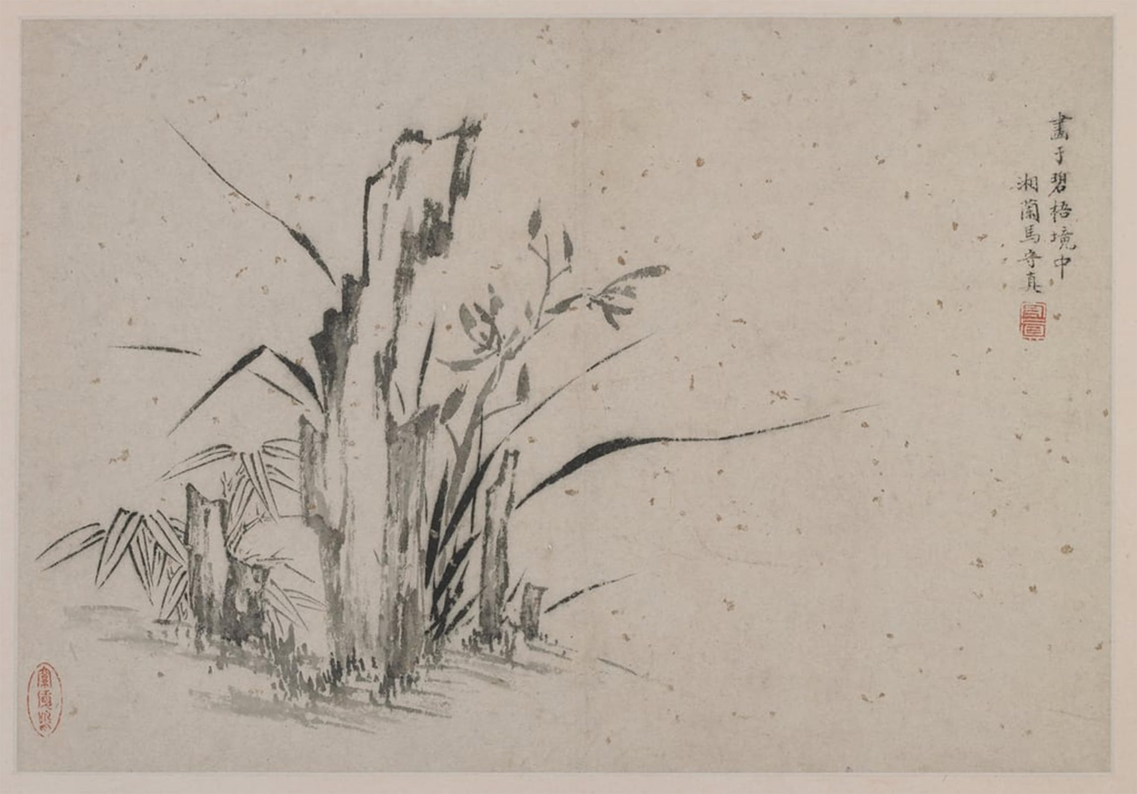 Tableaux Impression Orchidées Roches et Bambou Ma Shouzhen 60x90