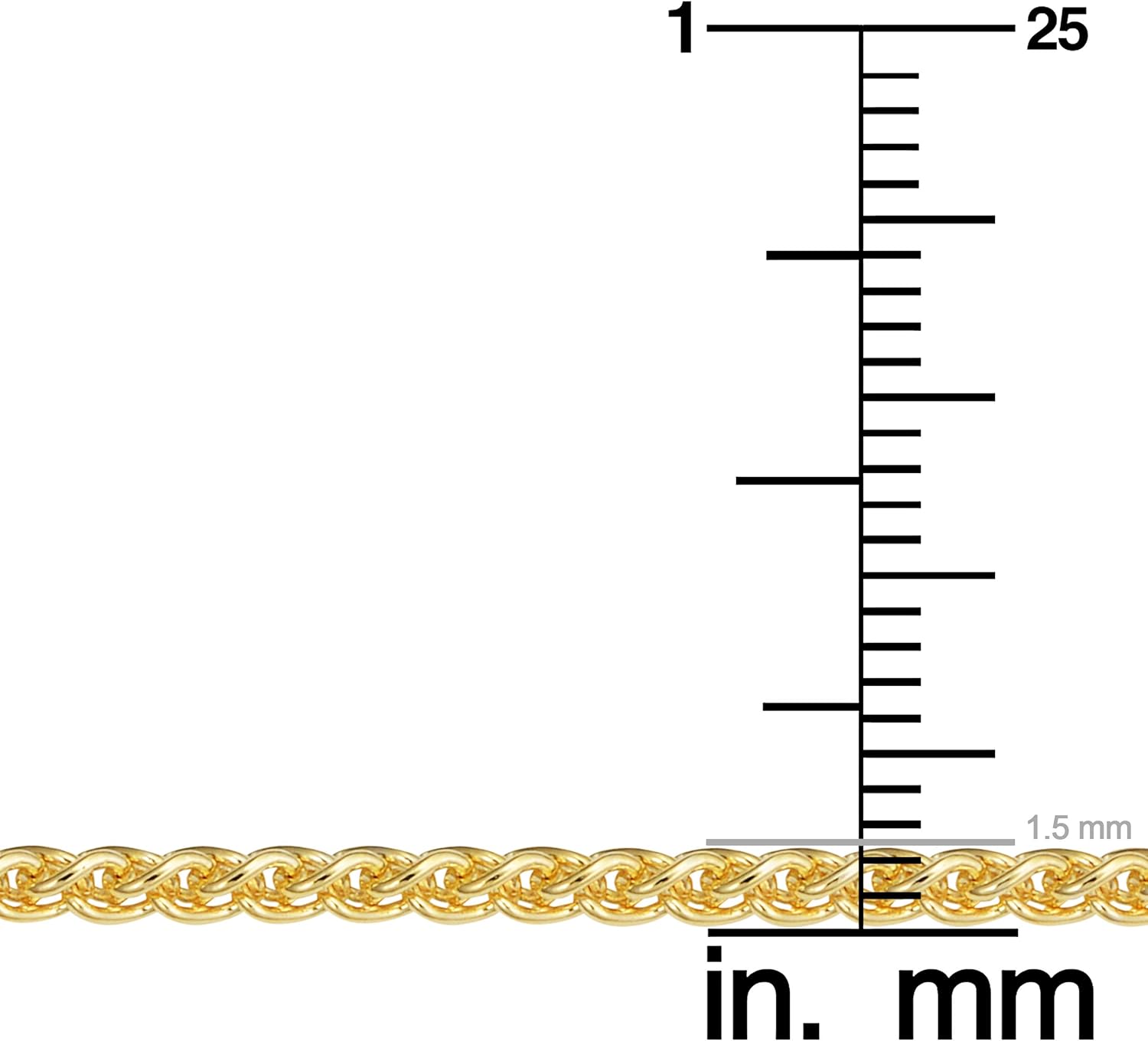 Kooljewelry 14k Yellow or White Gold Filled Round Wheat Chain Pendant Necklace (0.8 mm, 1.2 mm, 1.5 mm or 2.5 mm) - Image 4