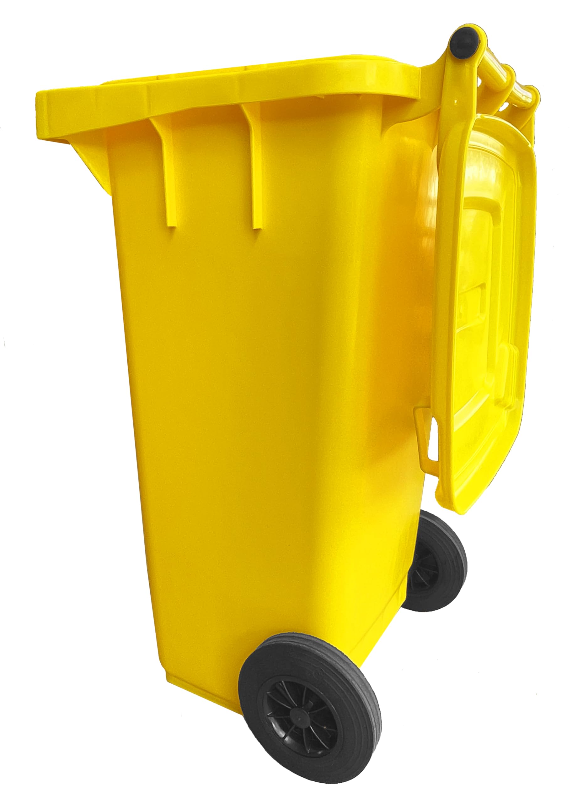 Mobil Plastic - Bidone Raccolta Differenziata 120 Litri con Coperchio e Ruote per Uso Esterno | Colore Giallo | Plastica Resistente | Certificato UNI EN 840