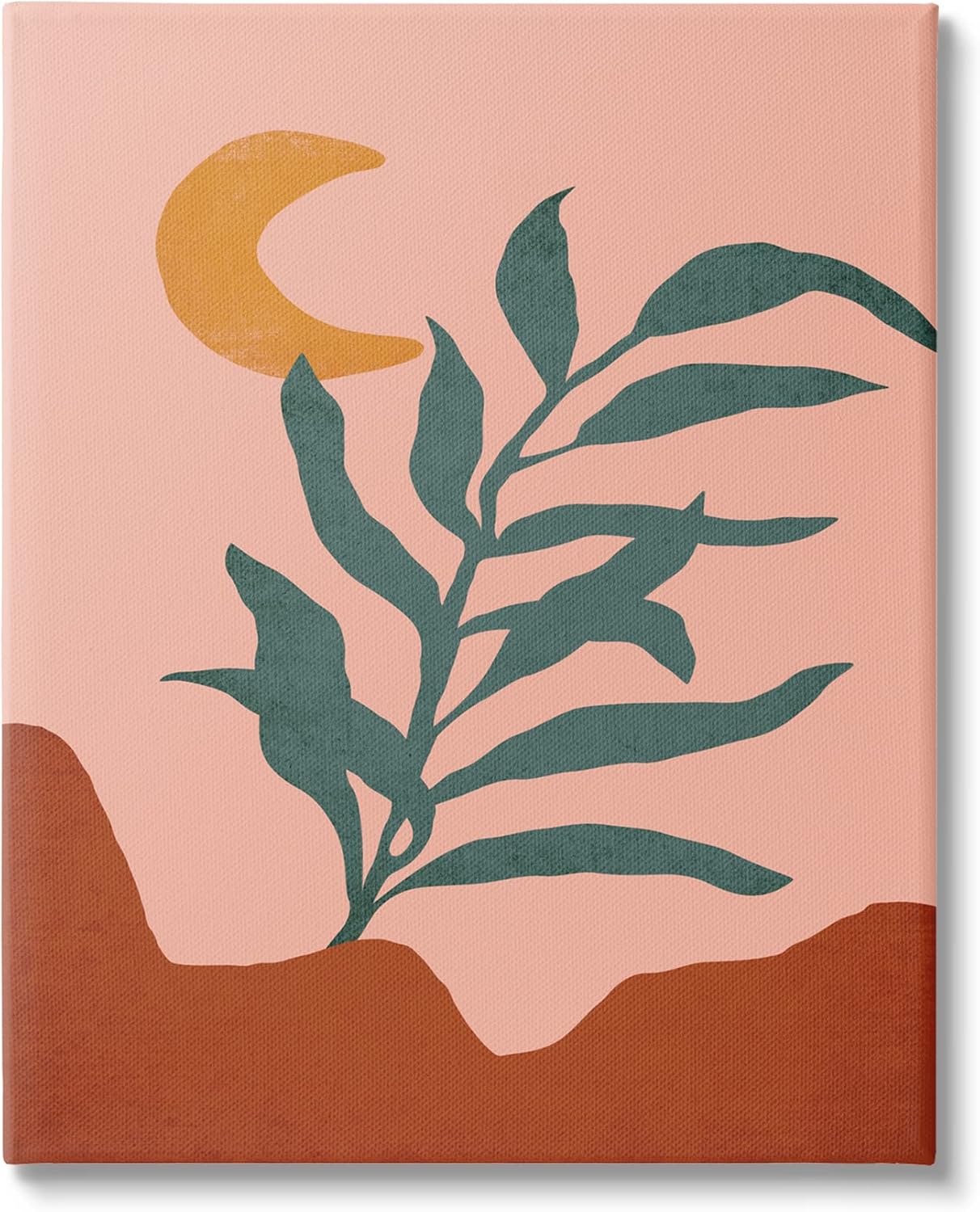 Stupell Industries Blooming Plant Leaf Pleasant Desert Crescent Moon Floating Framed Wall Art, Design By JJ Design House LLC