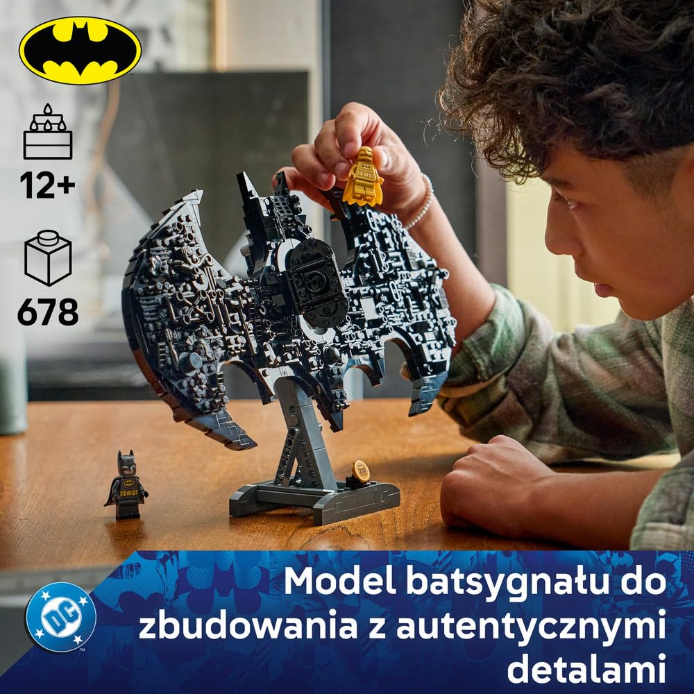 LEGO DC Batman Logo Batmana 76330 | Model kolekcjonerski, do ekspozycji, prezent dla fana Batmana 12+, zestaw klocków konstrukcyjnych, 678 elementów