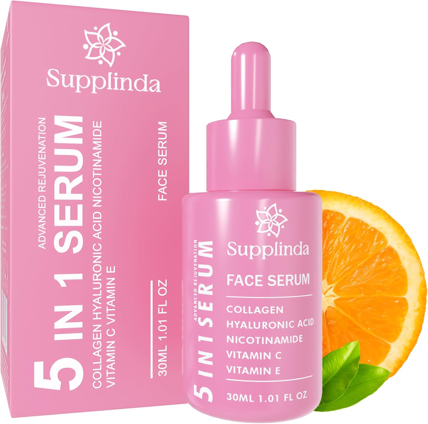 Face Serum 5-in-1: Vitamin C, Hyaluronic Acid, Collagen, Nicotinamide & Vitamin E, Hydrates & Firms Skin, Lightweight & Quickly Absorbs, Fragrance-Free Serum for all Skin Types – 30ml Face Serum 5-in-1: Vitamin C, Hyaluronic Acid, Collagen, Nicotinamide & Vitamin E, Hydrates & Firms Skin, Lightweight & Quickly Absorbs, Fragrance-Free Serum for all Skin Types – 30ml