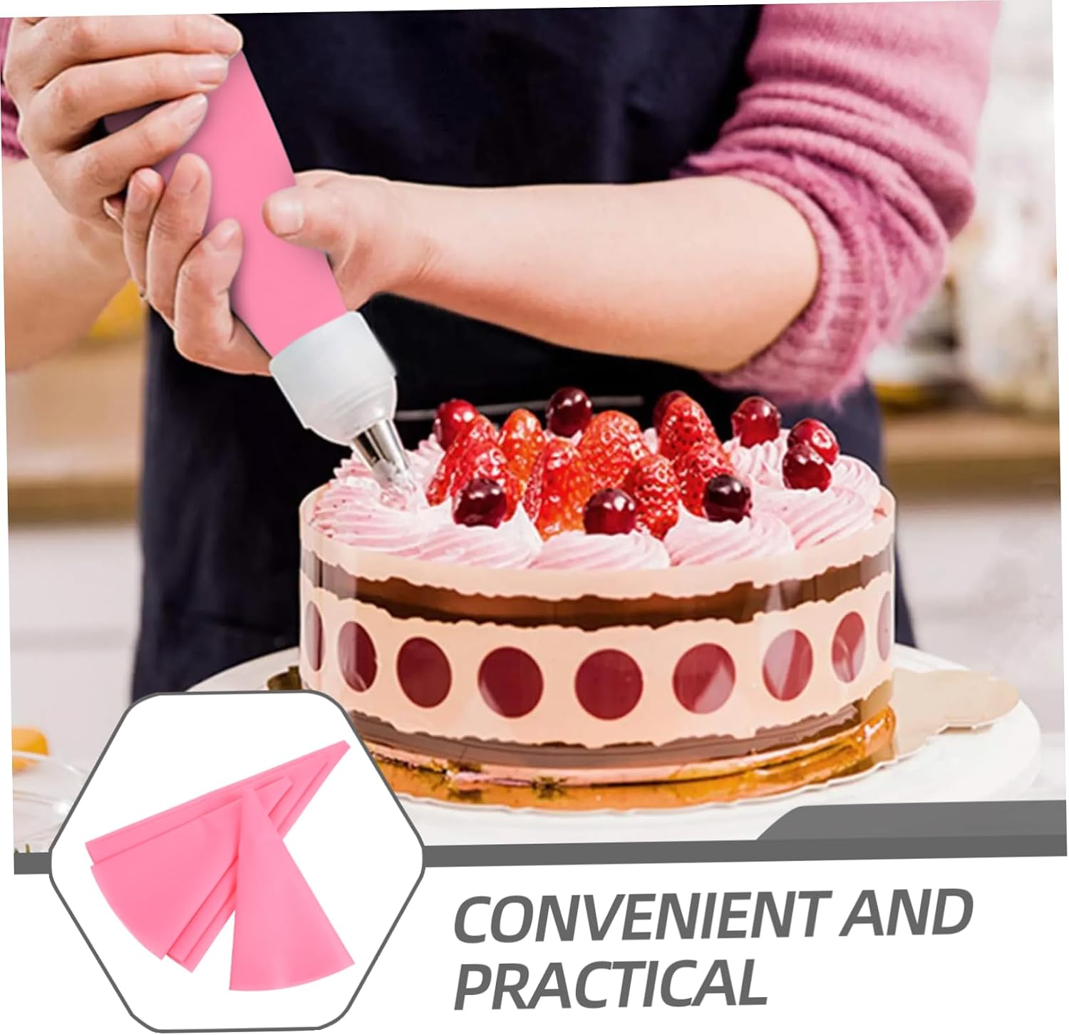 4pcs Reusable Pastry Bags for Cake Decorating Professional Icing Piping Bags for Frosting Cookies and Desserts Non-slip Design